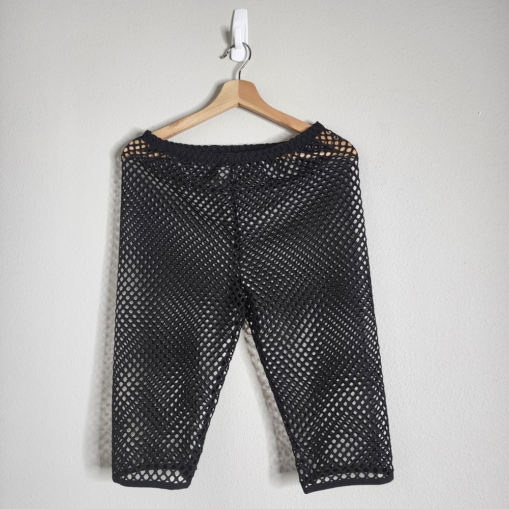 Women Mesh Crop Top Biker Shorts Swim Bikini Cover Up High Waisted Set XL - Picture 5 of 14